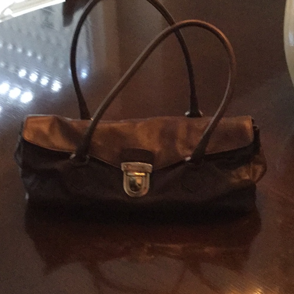 Prada Chocolate Brown Baguette Shaped Handbag